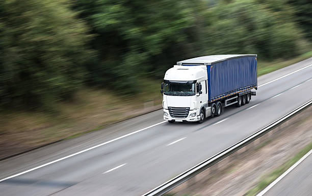 istock Lorry in motion on the motorway 628867122