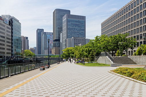 High-rise buildings seen from Nakanoshima Park, Osaka