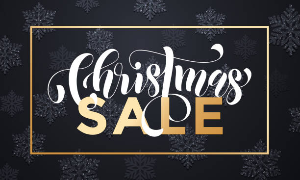 istock Christmas Sale banner with snowflakes pattern gold fame 628875236