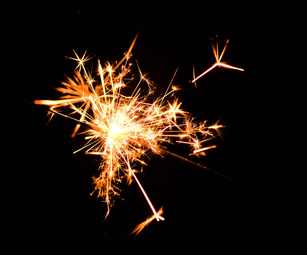 istock Christmas bengal fire isolated on black background 628882760