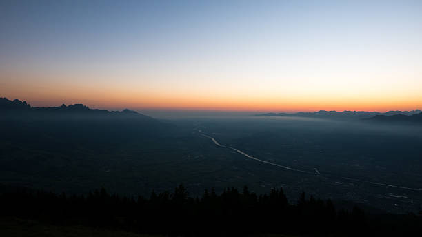 istock Sunset over the valley in the mountain 628883116