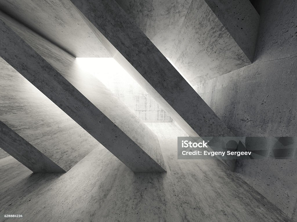 Side Column Diagonal 3d Concrete Interior With Diagonal Columns Stock Photo - Download Image ...