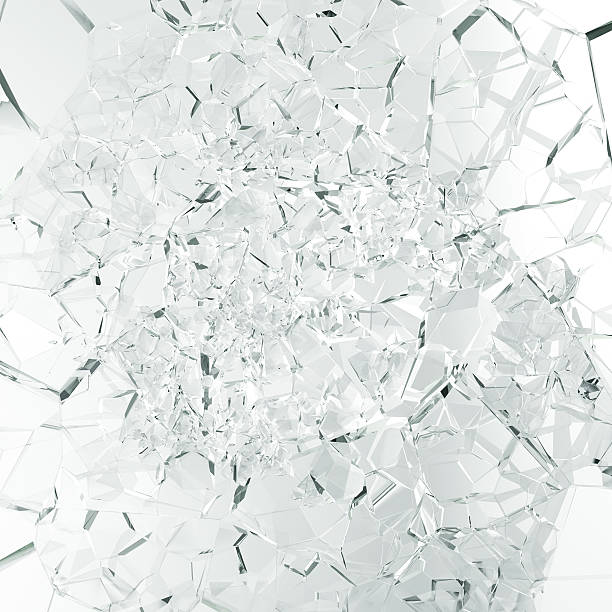 istock Broken glass background, abstract Illustration of into pieces isolated on 628897152