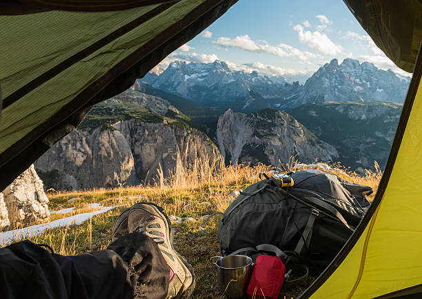 istock view from touristic tent to mountain valley 628900476