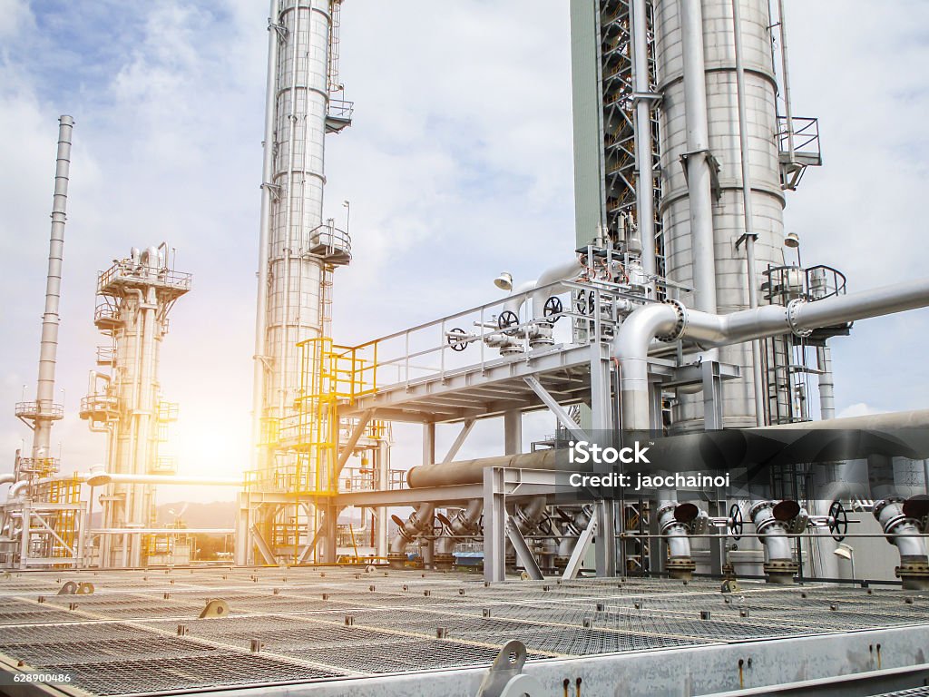 Refinery oil and gas industry Refinery oil and gas industry. Built Structure Stock Photo