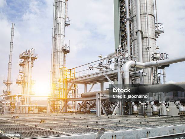 Refinery Oil And Gas Industry Stock Photo - Download Image Now - Built Structure, Business, Business Finance and Industry