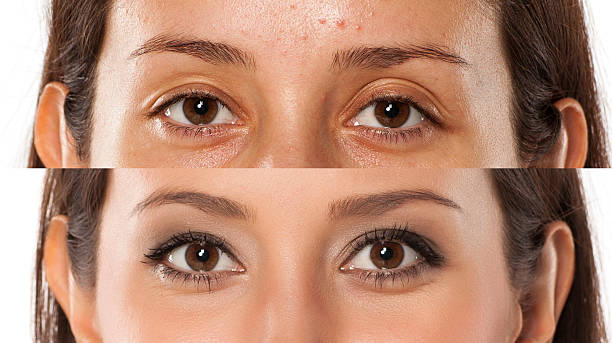 istock comparative portrait of the same woman, with and without makeup 628900586