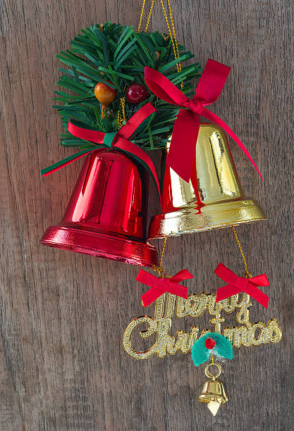 istock Red and Gloden christmas bells 628900938