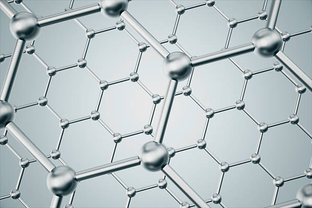 3d rendering abstract nanotechnology hexagonal geometric form close-up, concept graphene atomic structure, concept graphene molecular structure.