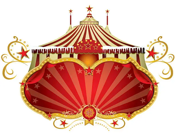 Vector illustration of Christmas sign circus