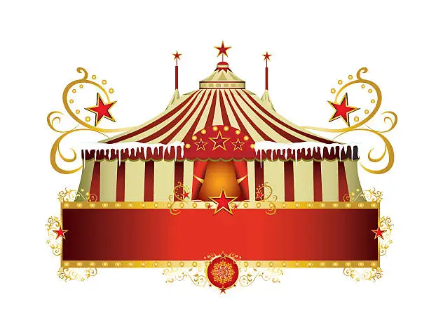 Vector illustration of Christmas circus sign