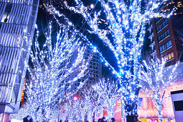 roppongi keiryozaka christmas illumination - roppongi imagens e fotografias de stock