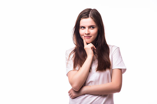 istock Girl with emotions on white 628914392