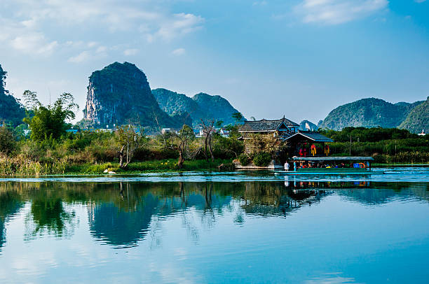 istock The karst mountains and river scenery in the evening 628915662