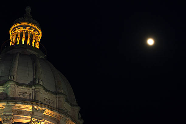 istock Ragusa Ibla, Sicily: Duomo San Giorgio Cupola, Illuminated, Full Moon 628915716