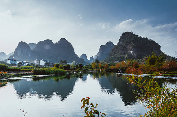 istock The karst mountains and river scenery in the evening 628915842