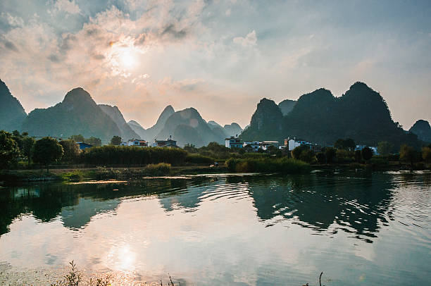 istock The karst mountains and river scenery in the evening 628915920