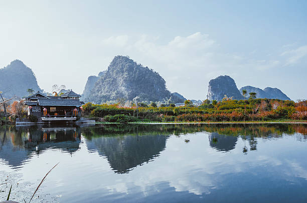 istock The karst mountains and river scenery in the evening 628915990