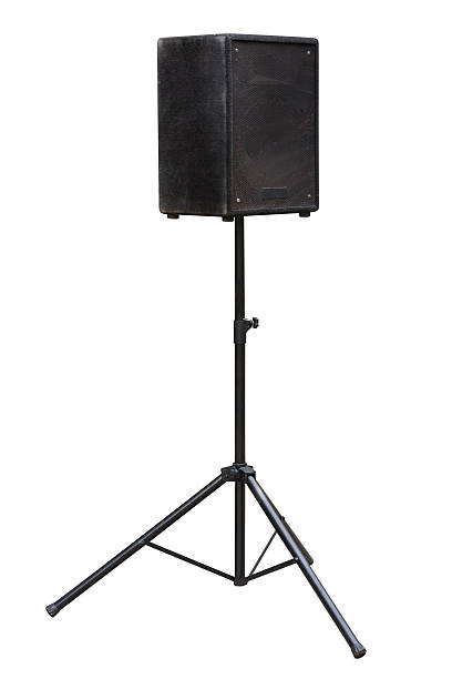 istock audio speakers on a stand isolated on a white background 628917304