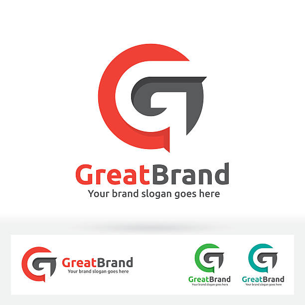 G Letter Symbol G Letter in a Circle with Flat Shadow the letter g stock illustrations