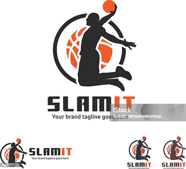 Basketball Slam Dunk Symbol Stock Vektor Art und mehr Bilder von Basketball - Basketball, Basketball-Spielball, Slam Dunk