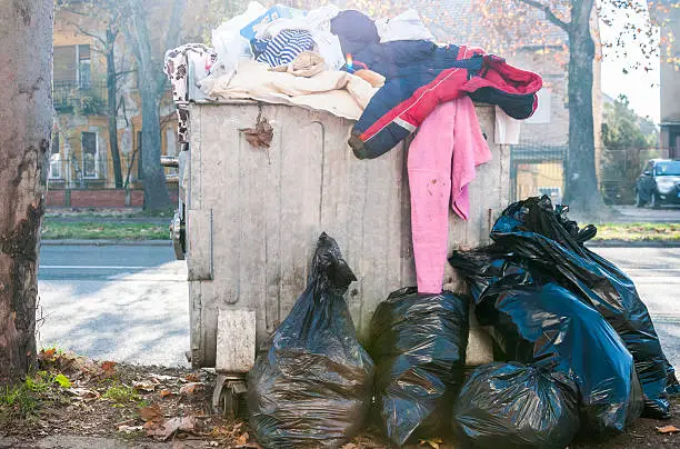 Photo of Garbage in the city.