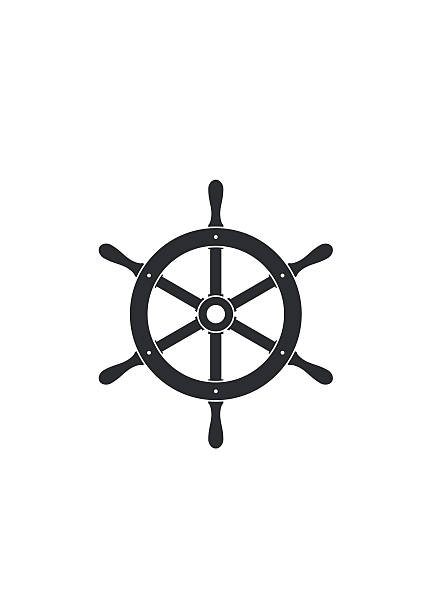 illustrazioni stock, clip art, cartoni animati e icone di tendenza di icona del timone della nave isolata. vettore volante yacht - helm rudder sailboat isolated