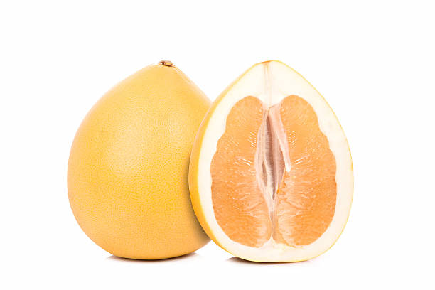 istock Fruit pomelo lies on a white background 628946804