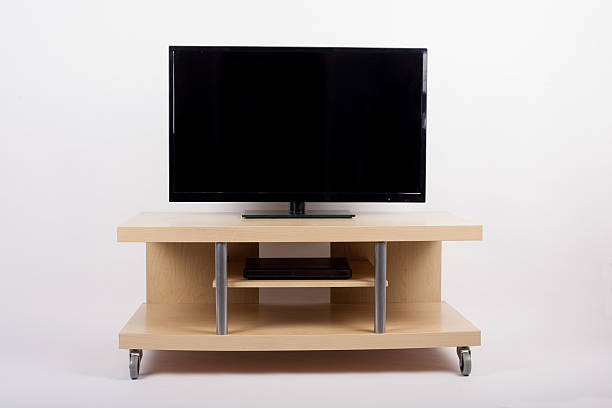 istock TV  on mobile stand trolley side table on wheels 628946860