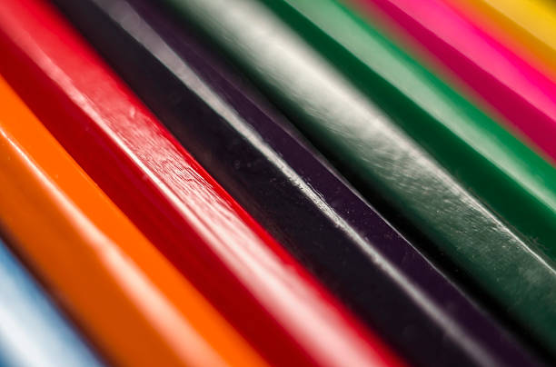 istock Colored pencils close-up on a white background, for backgrounds 628948932