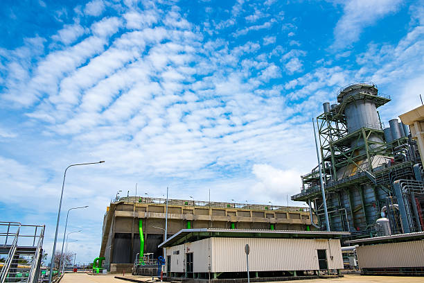 istock Combine cycle power plant with clear sky 628950300
