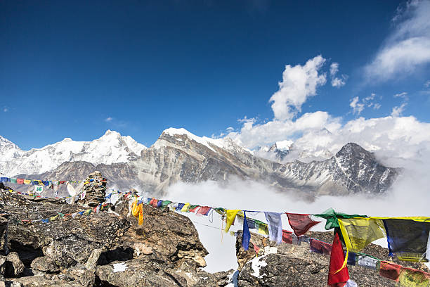 istock Tibetan Buddhist prayer flags in Nepal 628951842