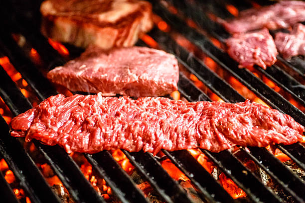 istock Meat, beef, fried on the grill  the . Barbecue. 628963782