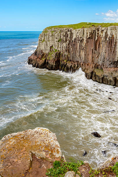 Rock formation known as stone Guardhouse located in Torres city, the northern coast of Rio Grande do Sul, Brasil