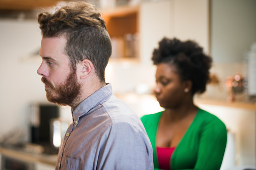 Caucasion Man With His African Girlfriend Looking Pensive Stock Photo - Download Image Now - iStock Caucasion Man With His African Girlfriend Looking Pensive Stock Photo - Download Image Now - iStock