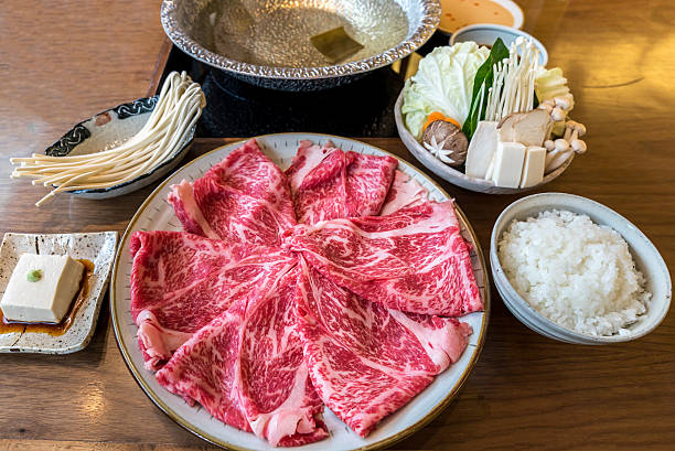 istock Wagyu beef Shabu hot pot set 628967028