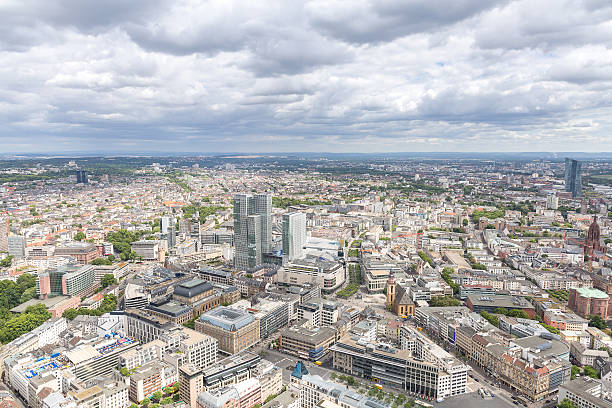 istock Frankfurt Germany aerial view 628967724