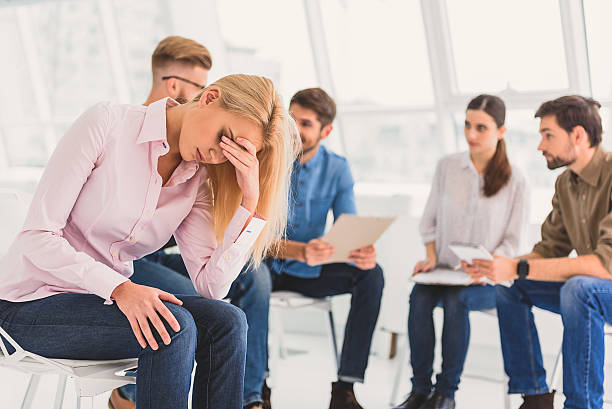 istock Girl closing eyes with desperation 628975176