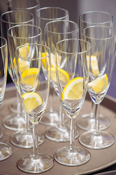 Many glass with lemon Prepare for cocktail