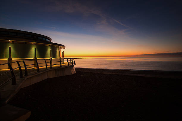 istock Aberystwyth bandstand at sunset on a calm night. 628975732