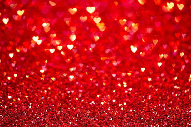 istock Red heart bokeh background. Valentines day texture. 628977822