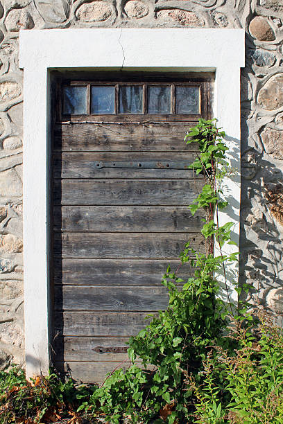 Old wooden door in rural house