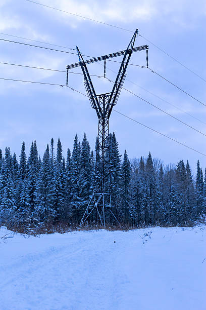 istock High-voltage power line in the late evening 628978516