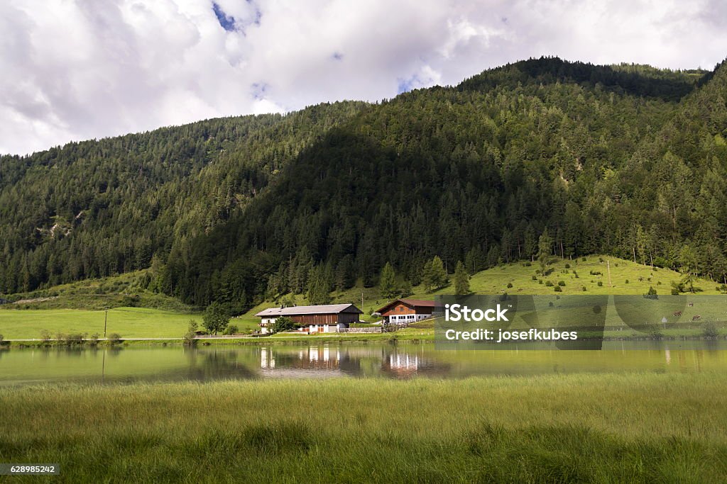 Lake Pillersee with farmhouse in Sankt Ulrich am Pillersee, Austria Austria Stock Photo