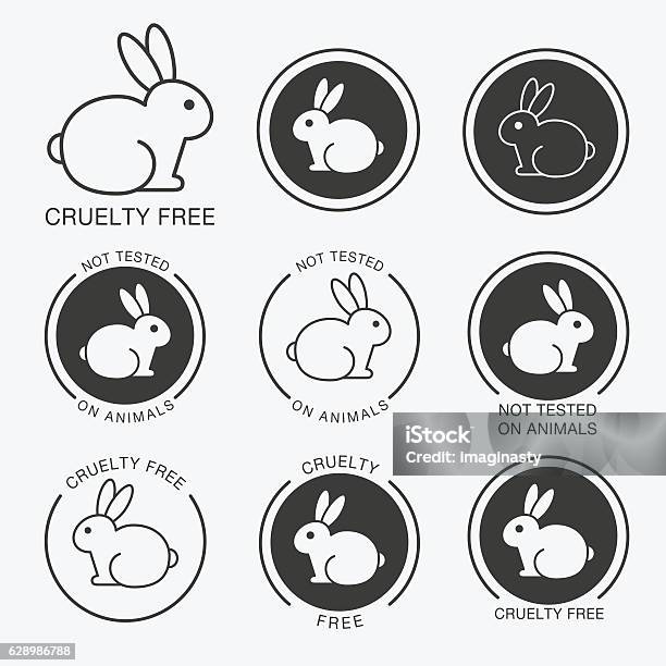 No Animals Testing Icon Design Stock Illustration - Download Image Now - Icon Symbol, Cruelty-free, Rabbit - Animal