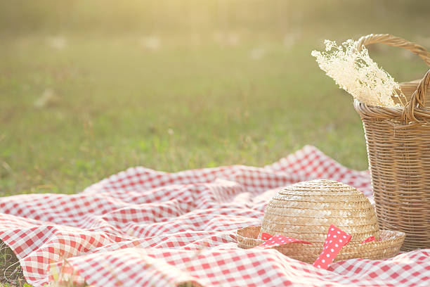 Outdoor picnic at the summer sunny day. Vacation leisure lifestyle concept.