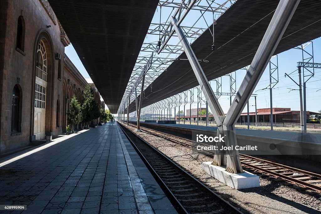 Train station in Yerevan, Armenia Platform and tracks at the main train station in Yerevan, Armenia Armenia - Country Stock Photo