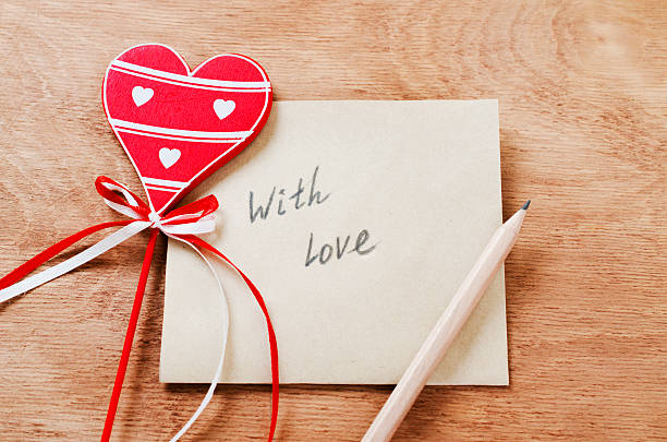 istock Card with Message With Love at Valentine Day 628995946