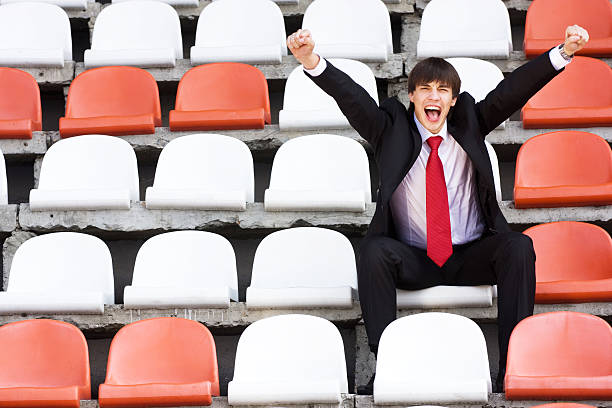 istock fan on the audience bleachers 629004282