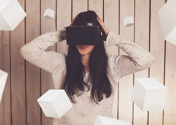 istock Woman in VR glasses 629004764
